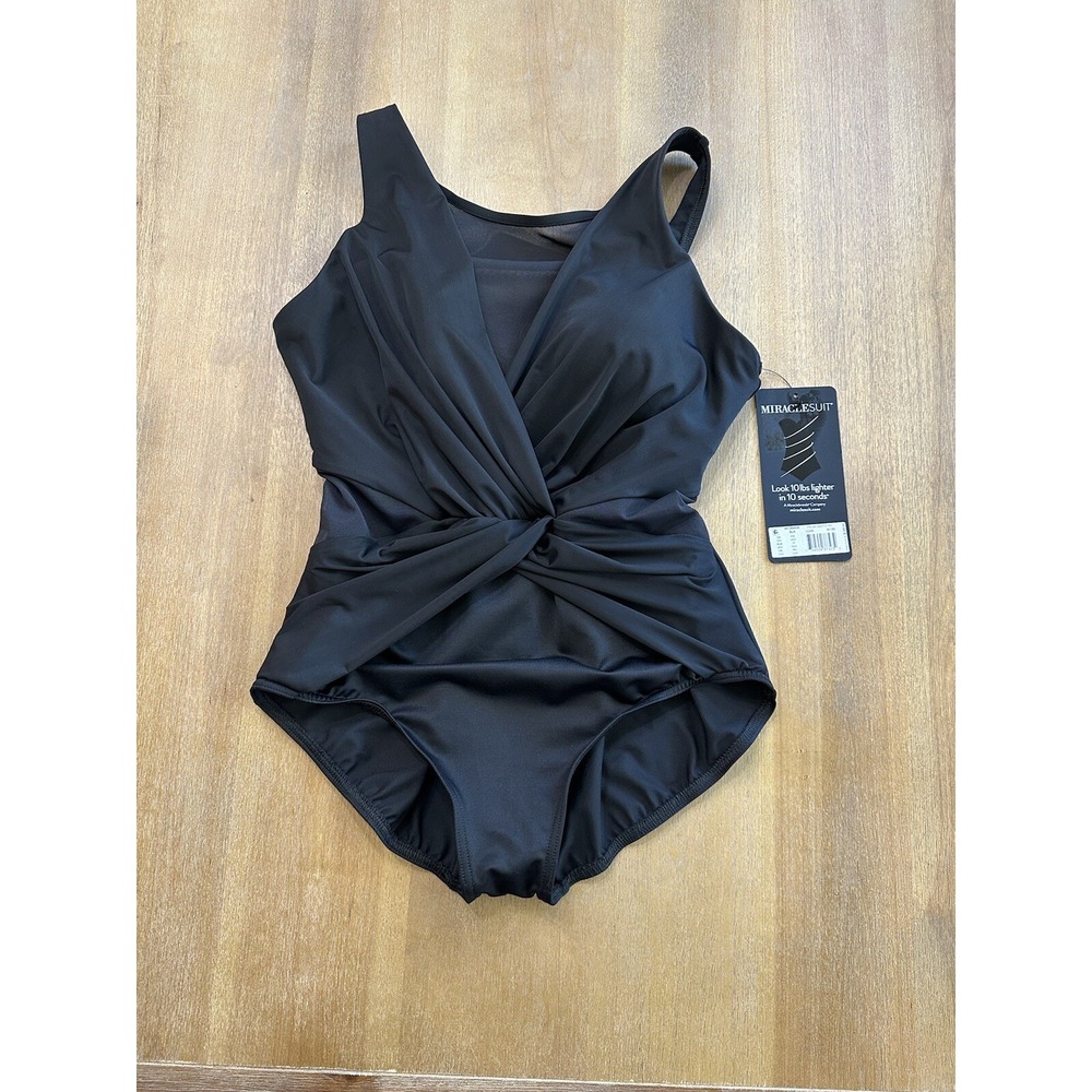 Miraclesuit 16W Illusionist Palma One‎ Piece Swimsuit Black - Picture 4 of 11